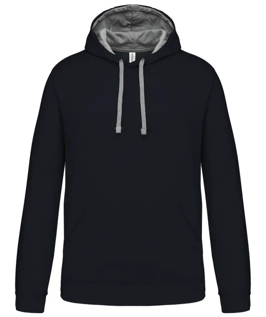 K446 - Sweater met contrasterende capuchon Navy / Fine Grey