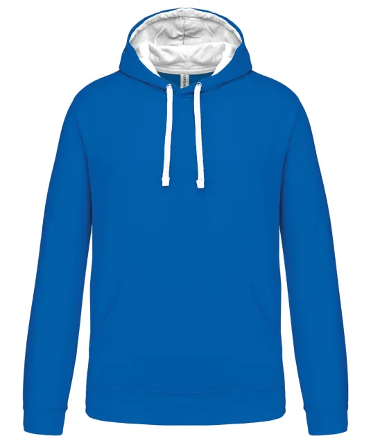 K446 - Sweater met contrasterende capuchon Light Royal Blue / White