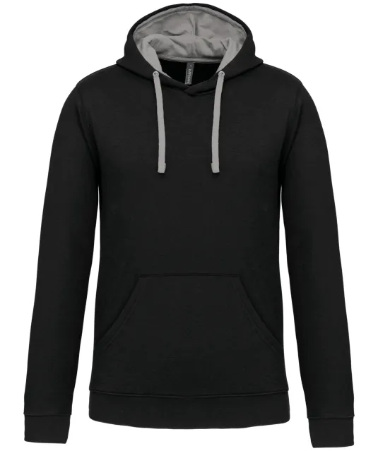 K446 - Sweater met contrasterende capuchon Black / Fine Grey