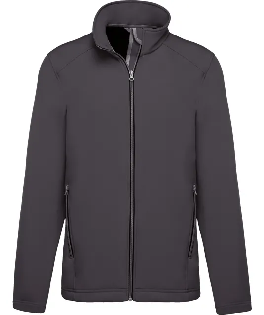 K424 - 2-laagse herensoftshelljas Titanium