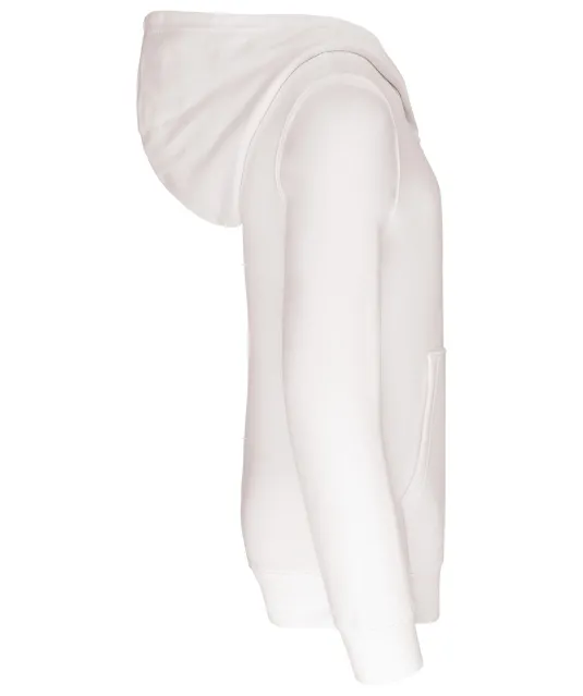 K453 - Kinder Sweater met gecontrasteerde capuchon White / Fine Grey