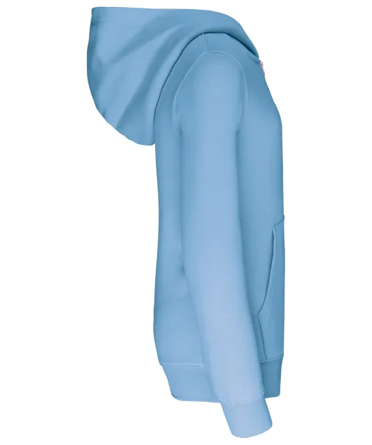 K453 - Kinder Sweater met gecontrasteerde capuchon Sky Blue / White
