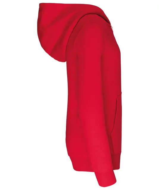 K453 - Kinder Sweater met gecontrasteerde capuchon Red / White