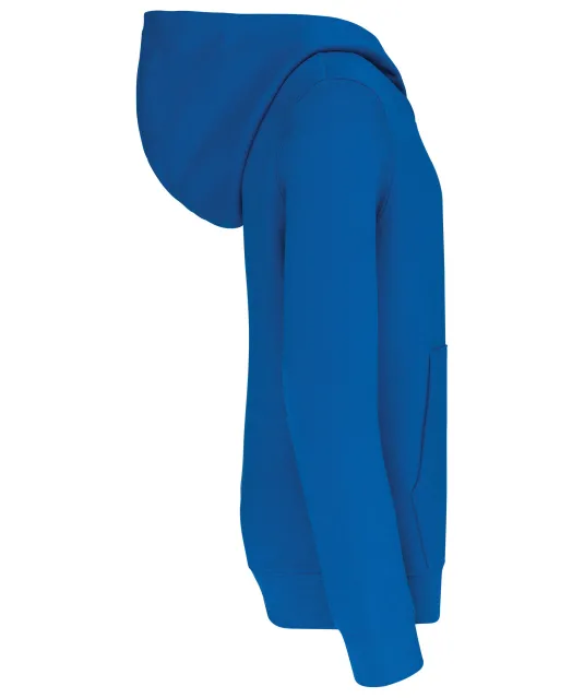 K453 - Kinder Sweater met gecontrasteerde capuchon Light Royal Blue / Yellow
