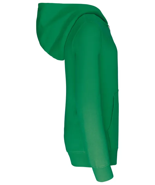 K453 - Kinder Sweater met gecontrasteerde capuchon Light Kelly Green / White