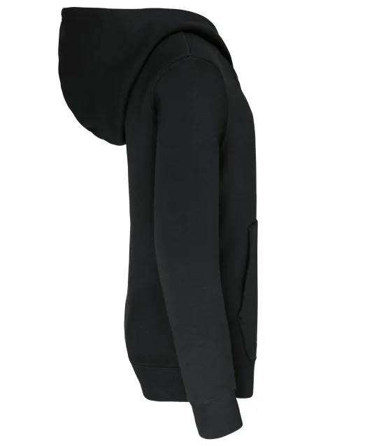 K453 - Kinder Sweater met gecontrasteerde capuchon Black / Yellow