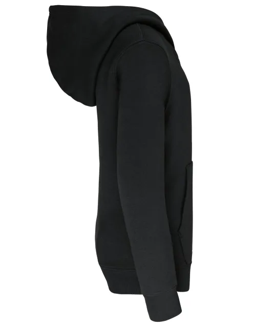 K453 - Kinder Sweater met gecontrasteerde capuchon Black / Red