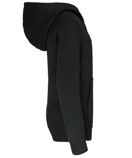 K453 - Kinder Sweater met gecontrasteerde capuchon Black / Fine Grey