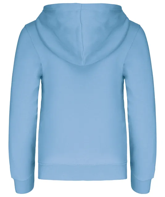 K453 - Kinder Sweater met gecontrasteerde capuchon Sky Blue / White