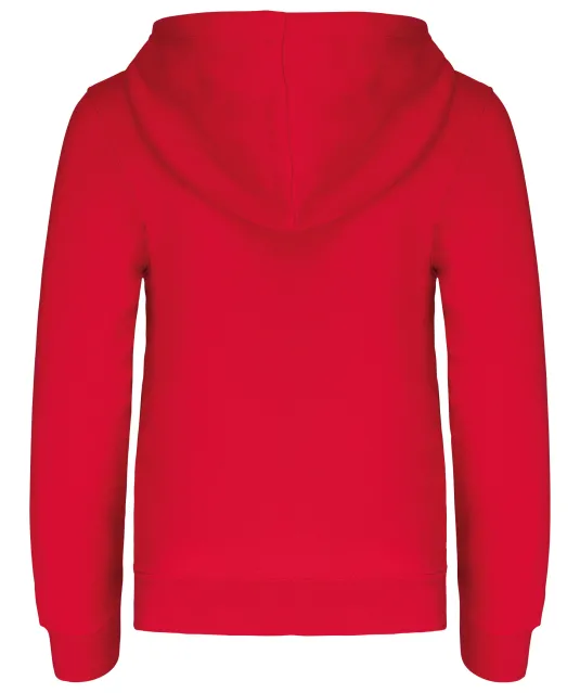 K453 - Kinder Sweater met gecontrasteerde capuchon Red / White