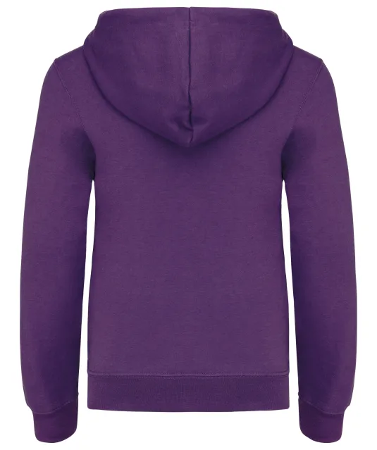 K453 - Kinder Sweater met gecontrasteerde capuchon Purple / Oxford Grey