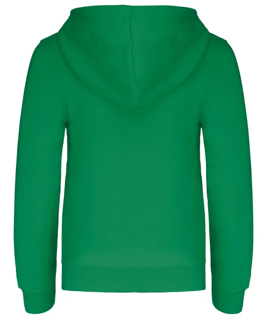 K453 - Kinder Sweater met gecontrasteerde capuchon Light Kelly Green / White