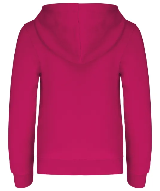 K453 - Kinder Sweater met gecontrasteerde capuchon Fuchsia / Fine Grey