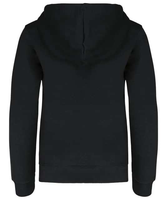 K453 - Kinder Sweater met gecontrasteerde capuchon Black / Yellow