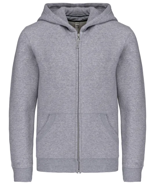 K455 - Kinder sweatvest met capuchon Oxford Grey