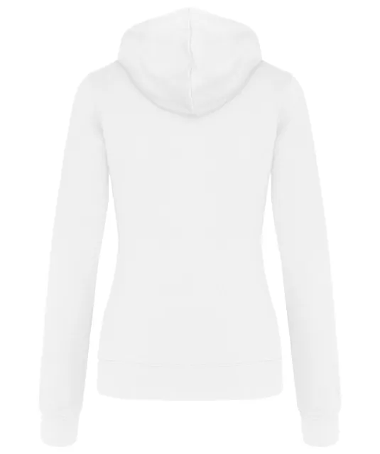 K465 - Damessweater met capuchon in contrasterende kleur White / Fine Grey