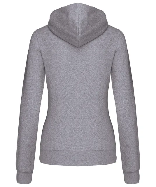 K465 - Damessweater met capuchon in contrasterende kleur Oxford Grey / Navy