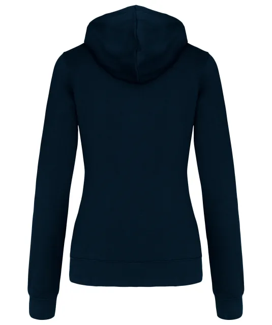 K465 - Damessweater met capuchon in contrasterende kleur Navy / Fine Grey