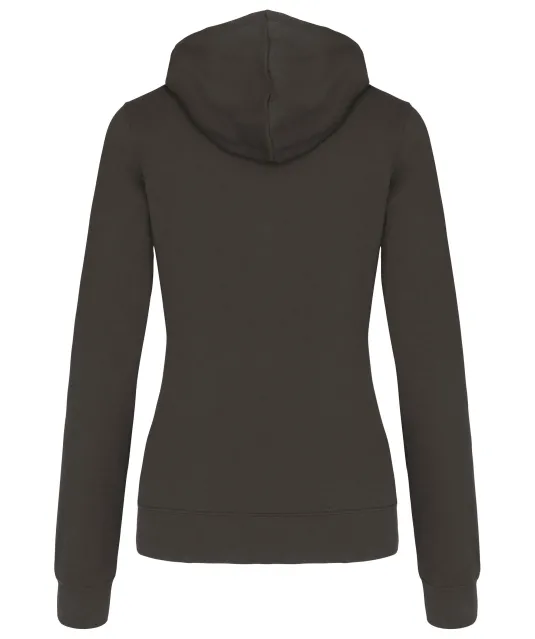 K465 - Damessweater met capuchon in contrasterende kleur Dark Grey / Black