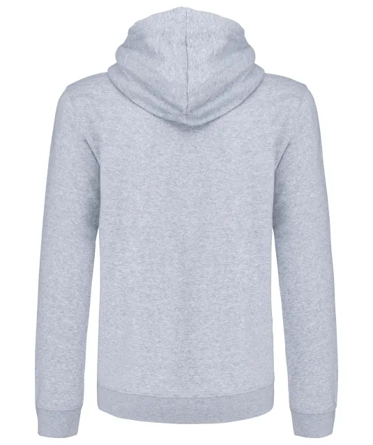 K466 - Herensweater met rits en capuchon in contrasterende kleur Oxford Grey / Navy