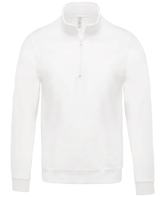 K478 - Sweater met ritskraag White