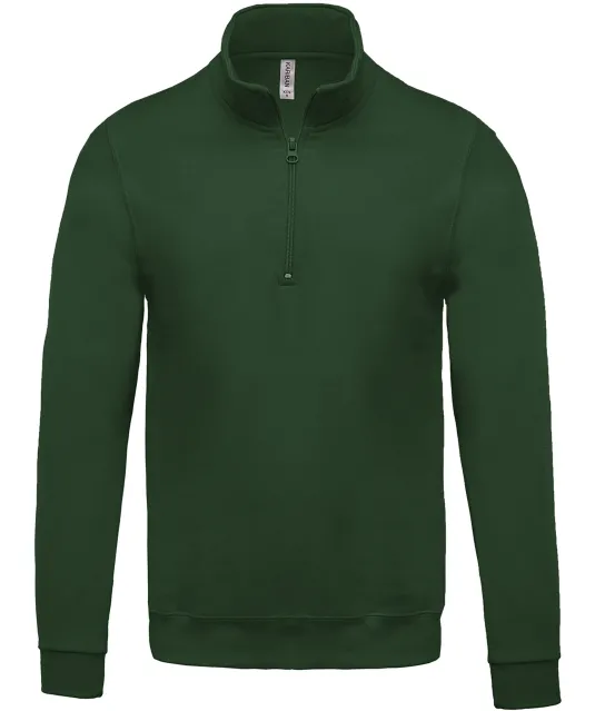 K478 - Sweater met ritskraag Forest Green