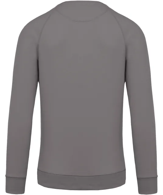 K480 - Herensweater BIO ronde hals raglanmouwen Storm Grey