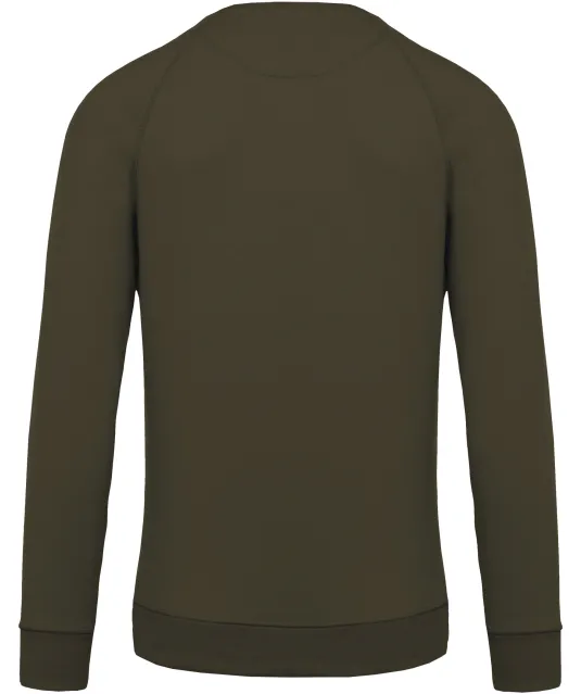 K480 - Herensweater BIO ronde hals raglanmouwen Mossy Green