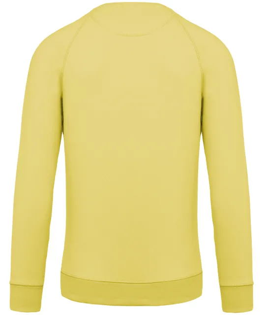 K480 - Herensweater BIO ronde hals raglanmouwen Lemon Yellow