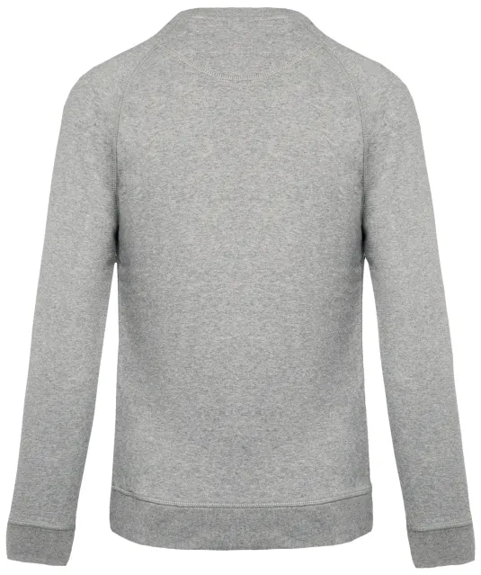 K480 - Herensweater BIO ronde hals raglanmouwen Grey Heather
