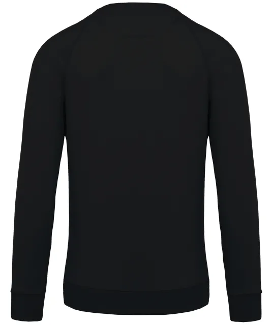 K480 - Herensweater BIO ronde hals raglanmouwen Black