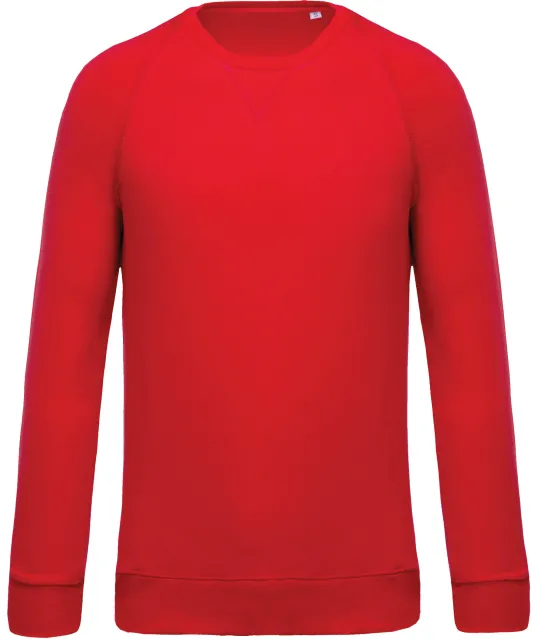 K480 - Herensweater BIO ronde hals raglanmouwen Red
