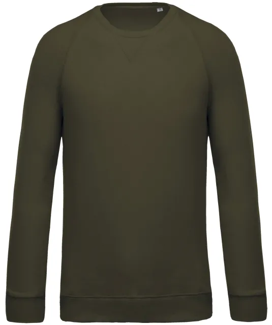 K480 - Herensweater BIO ronde hals raglanmouwen Mossy Green