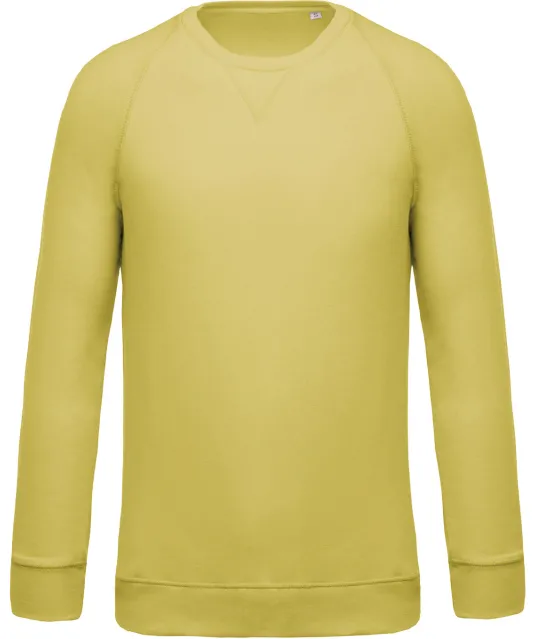K480 - Herensweater BIO ronde hals raglanmouwen Lemon Yellow