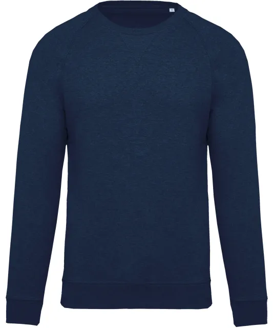 K480 - Herensweater BIO ronde hals raglanmouwen French Navy Heather
