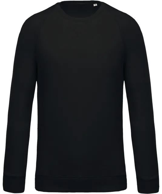K480 - Herensweater BIO ronde hals raglanmouwen Black