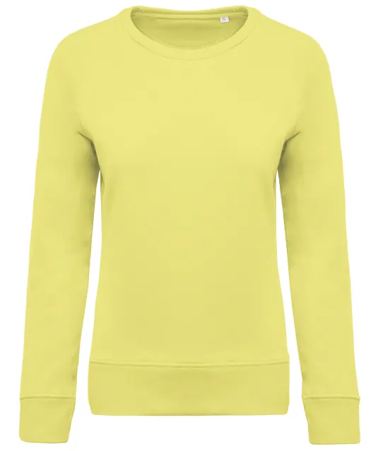 K481 - Damessweater BIO ronde hals raglanmouwen Lemon Yellow