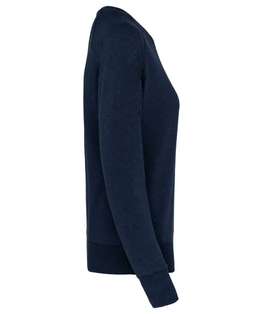 K481 - Damessweater BIO ronde hals raglanmouwen French Navy Heather