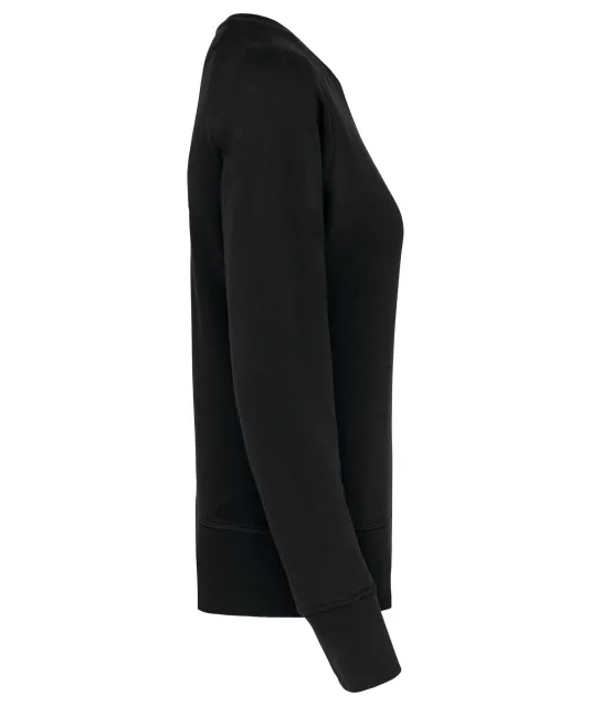 K481 - Damessweater BIO ronde hals raglanmouwen Black