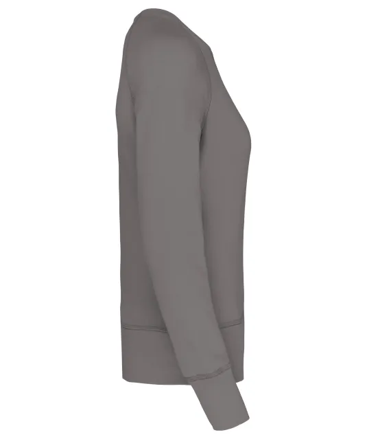 K481 - Damessweater BIO ronde hals raglanmouwen Storm Grey