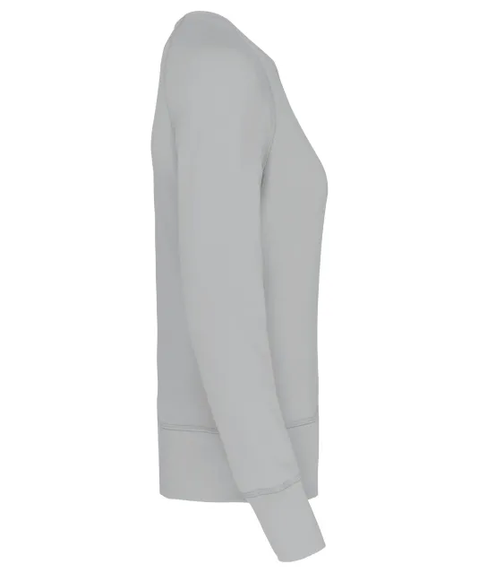 K481 - Damessweater BIO ronde hals raglanmouwen Snow Grey