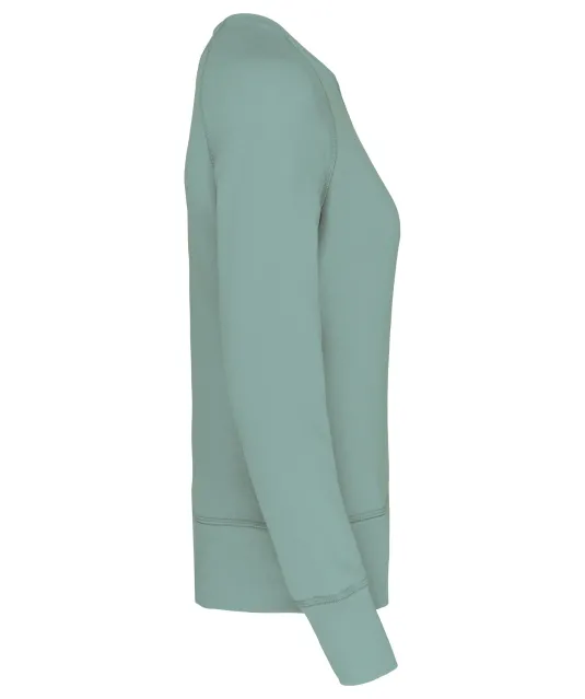 K481 - Damessweater BIO ronde hals raglanmouwen Sage