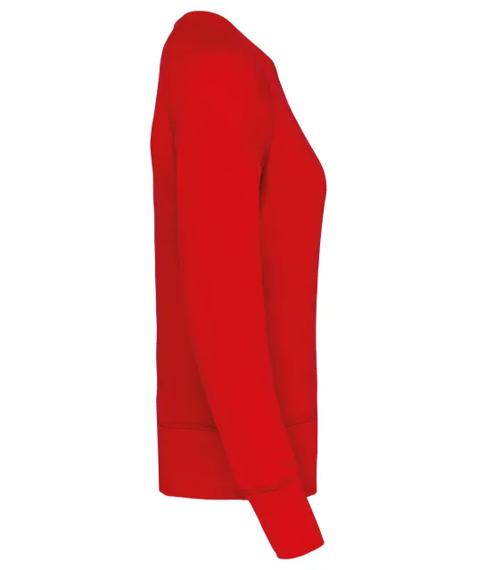 K481 - Damessweater BIO ronde hals raglanmouwen Red