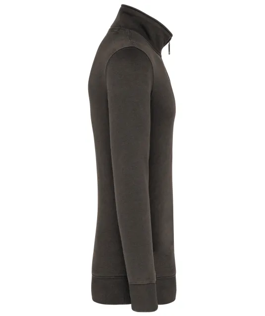 K487 - Sweater met ritskraag Dark Grey