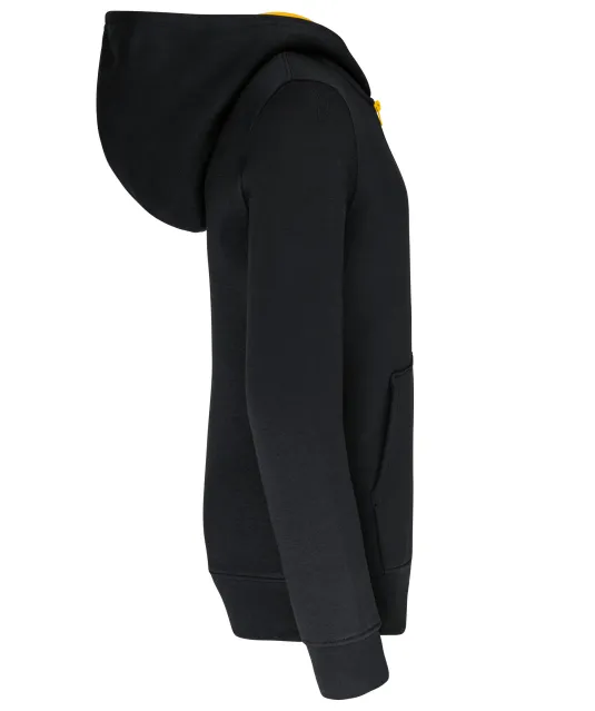 K486 - Kindersweatvest met capuchon Black / Yellow