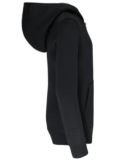 K486 - Kindersweatvest met capuchon Black / Fine Grey