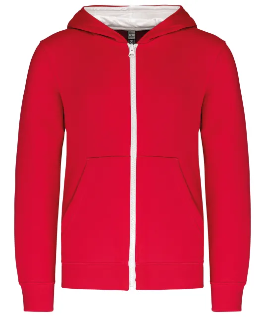 K486 - Kindersweatvest met capuchon Red / White