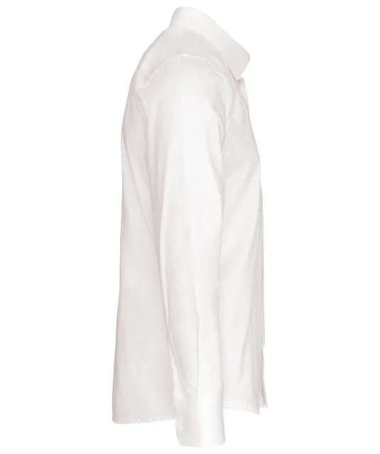 K513 - Herenoverhemd in popeline met lange mouwen White