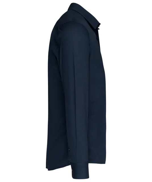 K513 - Herenoverhemd in popeline met lange mouwen Navy