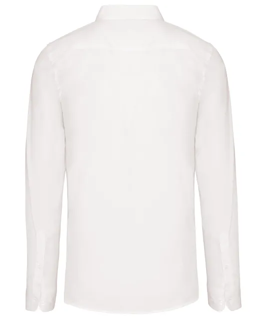 K513 - Herenoverhemd in popeline met lange mouwen White